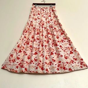 Hinge Trumpet Floral Maxi Skirt in Small